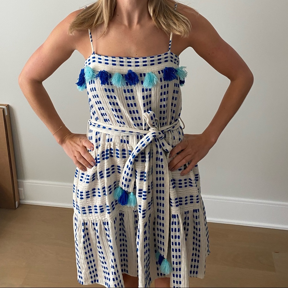 Tessora Rowan Blue Tassled Dress, *NTW* Size S